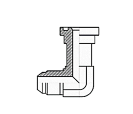 Adaptador Macho JIC x Flange 3.000 psi– 90º