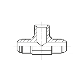 Adaptador TEE Macho JIC com Macho NPT Central
